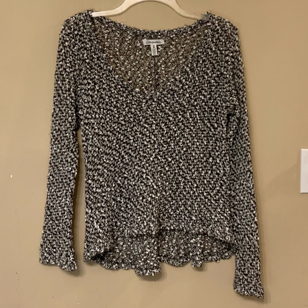 Aeropostale Sweater, gray and white, size M